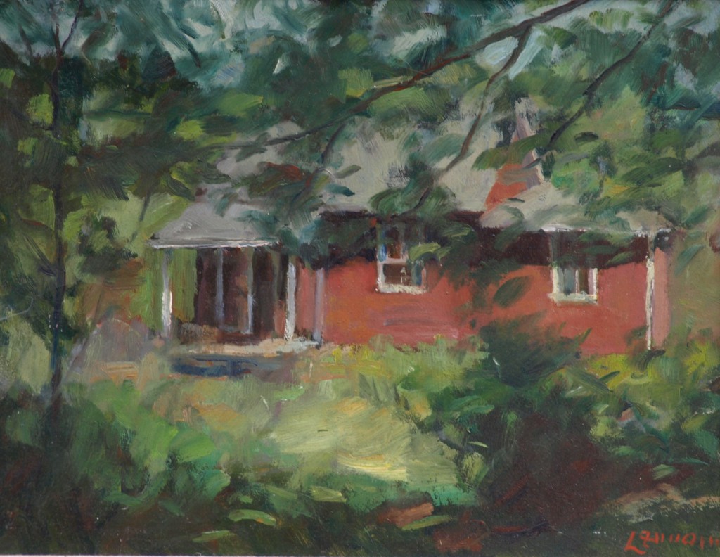 Artist's House, Oil on Panel, 14 x 18 Inches, by Bernard Lennon, $350