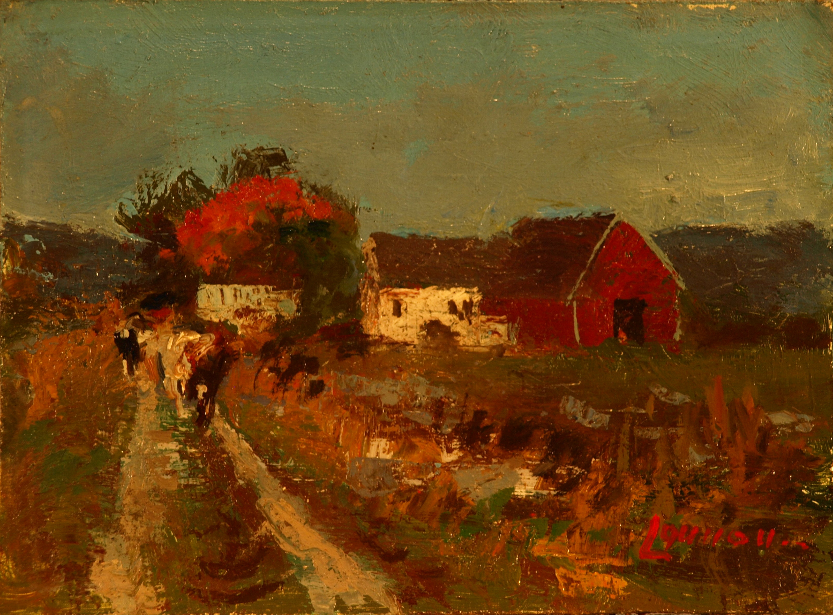 Going to Pasture, Oil on Panel, 6 x 8 Inches, by Bernard Lennon, $175
