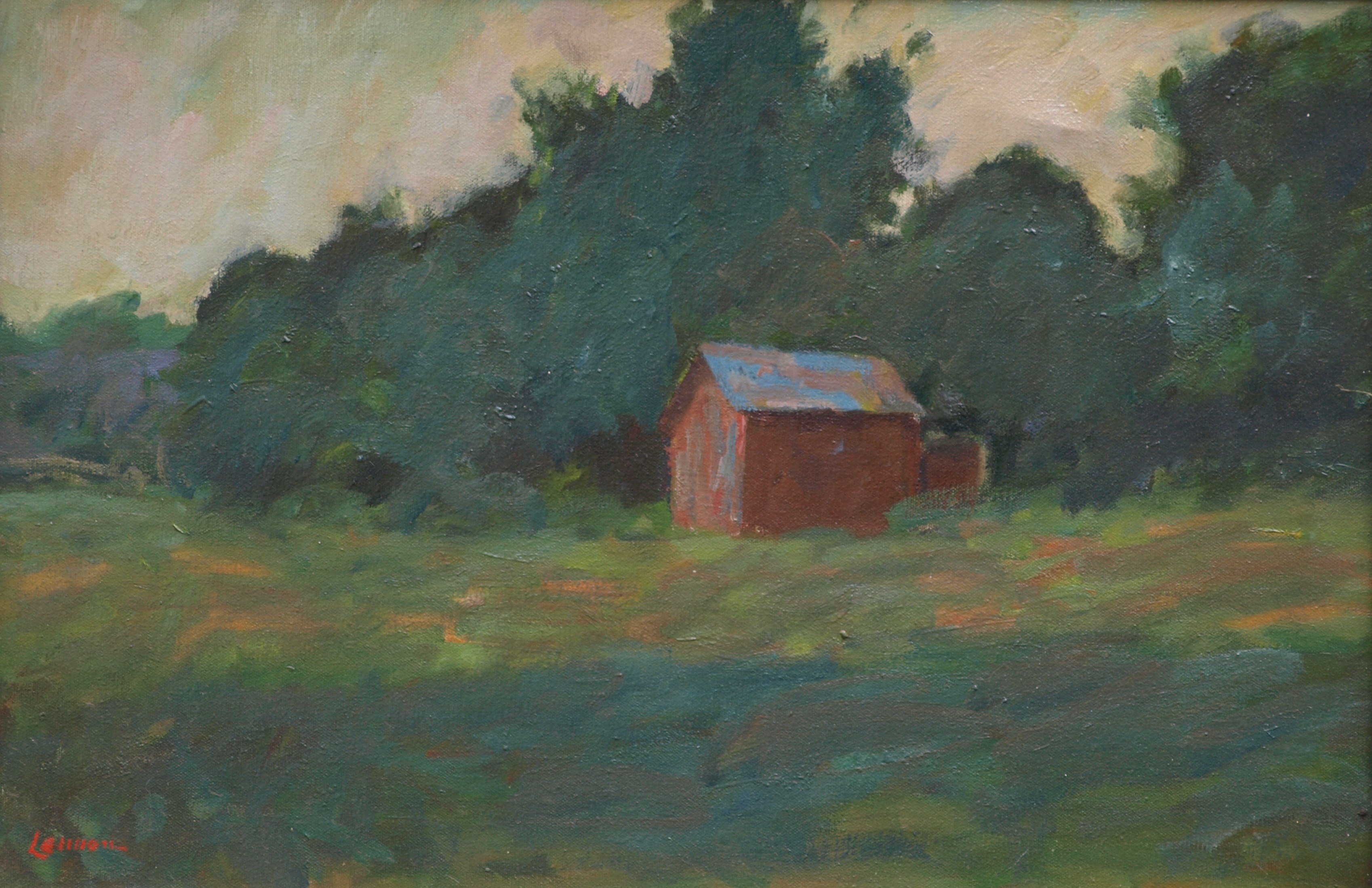Lane's Barn, Oil on Canvas, 16 x 24 Inches, by Bernard Lennon, $650