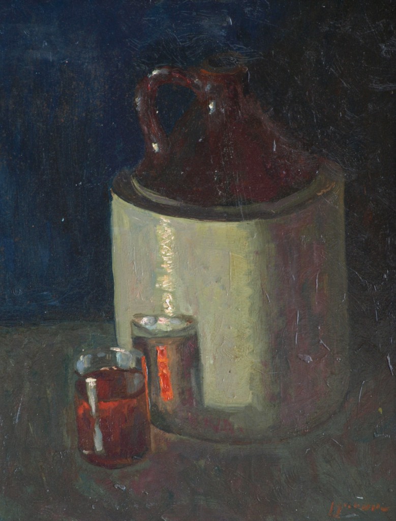 Still Life with Jug, Oil on Panel, 18 x 14 Inches, by Bernard Lennon, $350